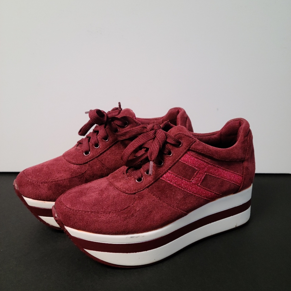 Maroon Platform Sneaker
